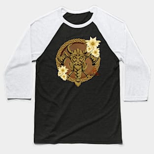 The fearless viking with Helmet with horns. Baseball T-Shirt